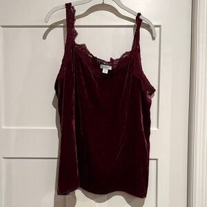 Sundance Rich Burgundy Velvet Camisole